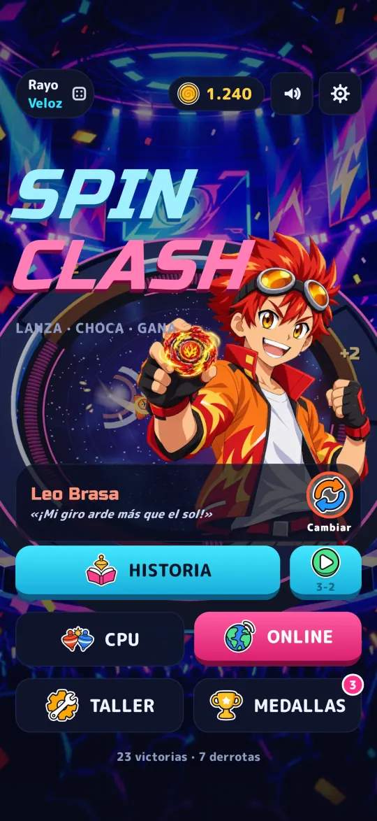 El menú del juego